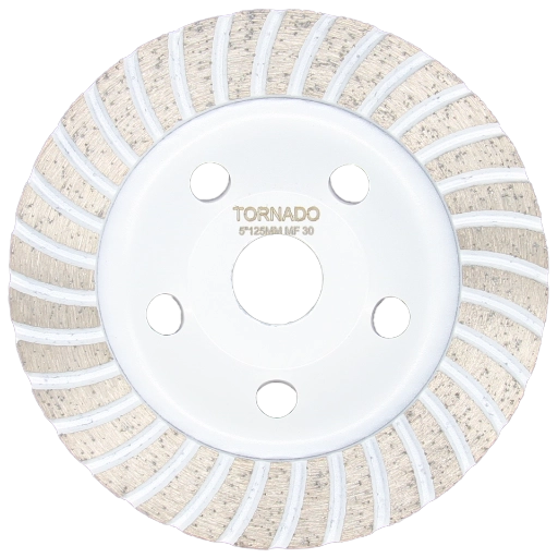 5" 125mm cyclone cup wheel 30grit medium floor white