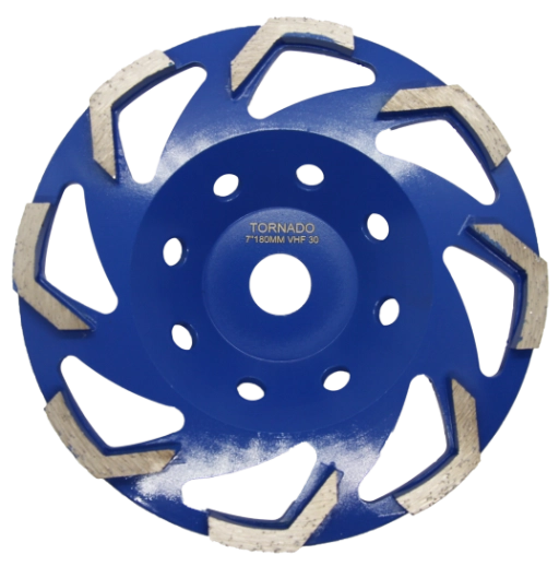 7" 180mm fan cup wheel 30grit very hard floor blue