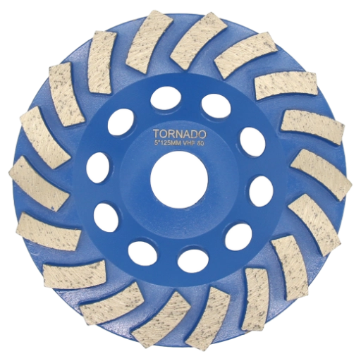 5" 125mm cup wheel 18 segment 60grit very hard floor blue