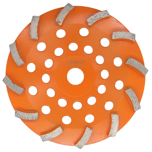 7" 180mm cup wheel 12 segment 30grit very soft floor green